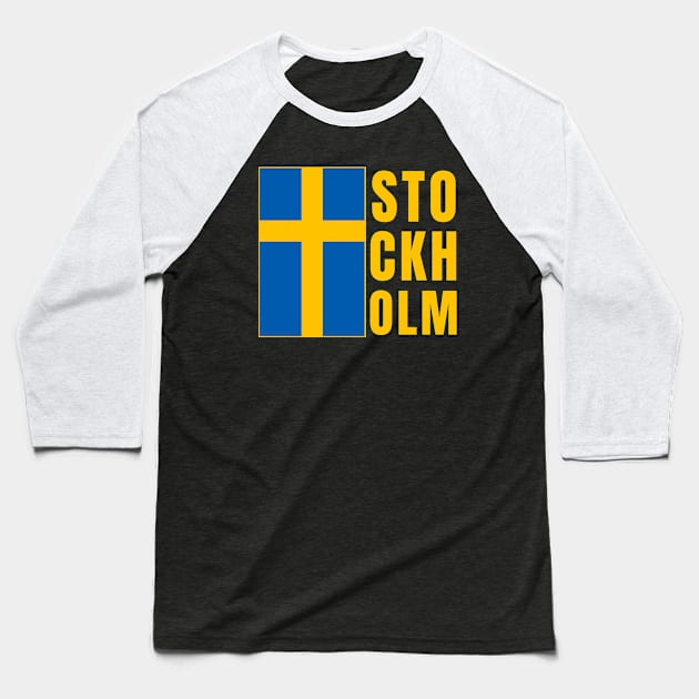 Stockholm Baseball T-Shirt by footballomatic